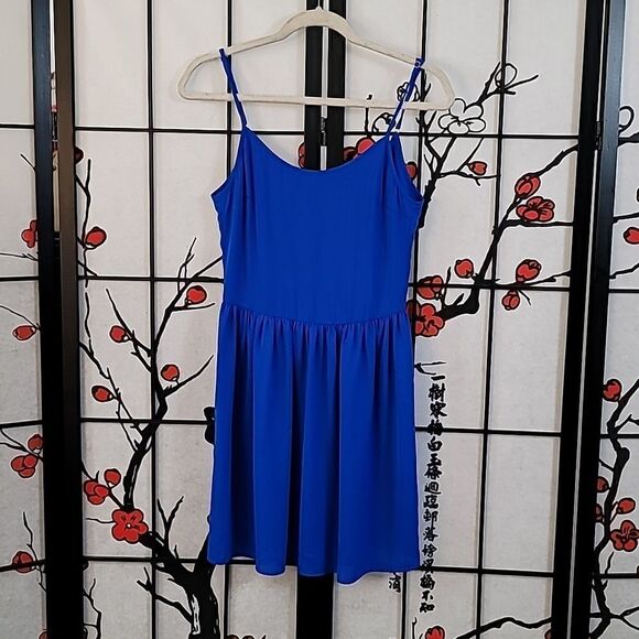 Amanda UpRichard Blue Spaghetti Straps Mini Dress - Picture 1 of 7
